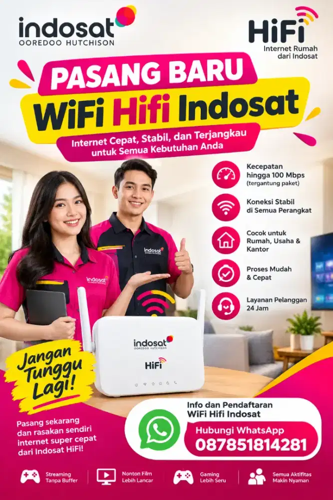Melayani pasang baru Wifi Hifi Indosat