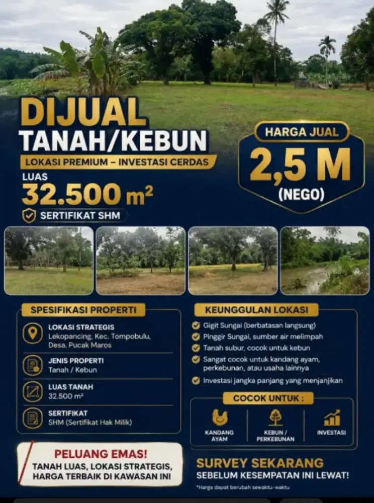 Di jual kebun Maros lekopaccing