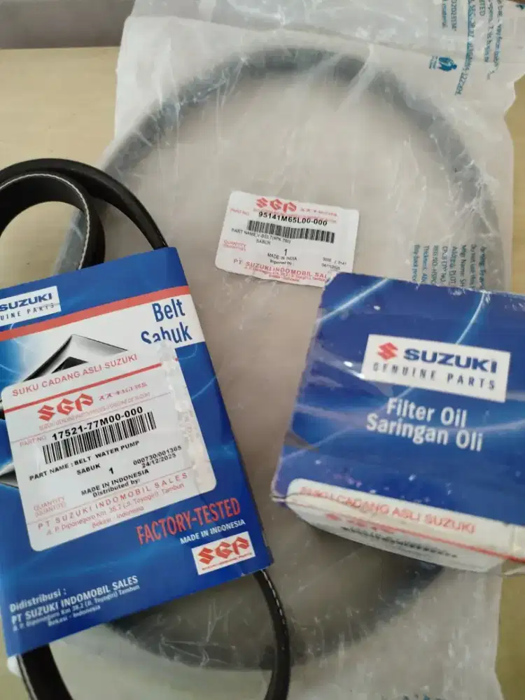 Suzuki Splash Fanbelt set AC dan dinamo ori SGP Suzuki