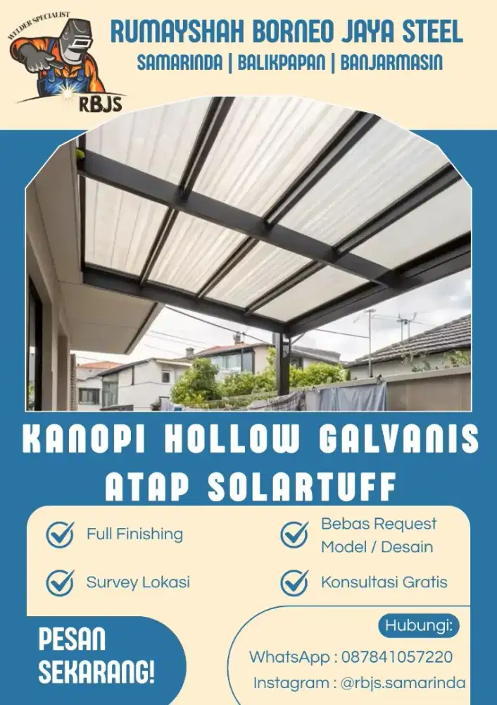 KANOPI HOLLOW GALVANIS ATAP SOLARTUFF | MINIMALIS CUSTOM