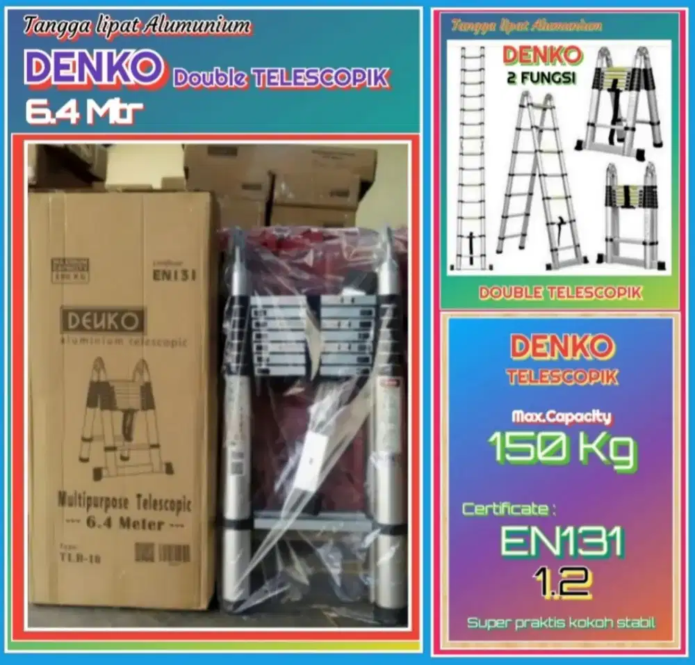 Tangga double TELESCOPIK 6.4 Mtr