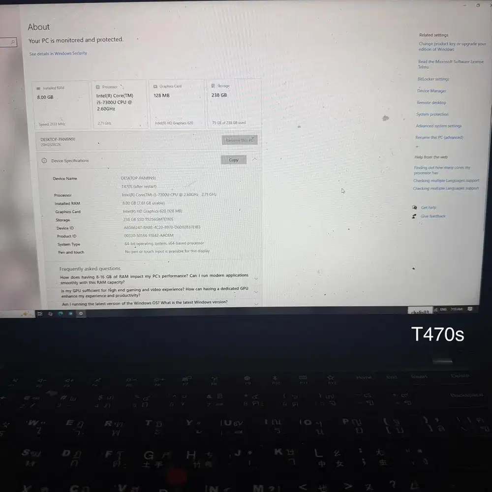 Lenovo thinkpad t470s i5 gen 7 | t460s i5gen 6