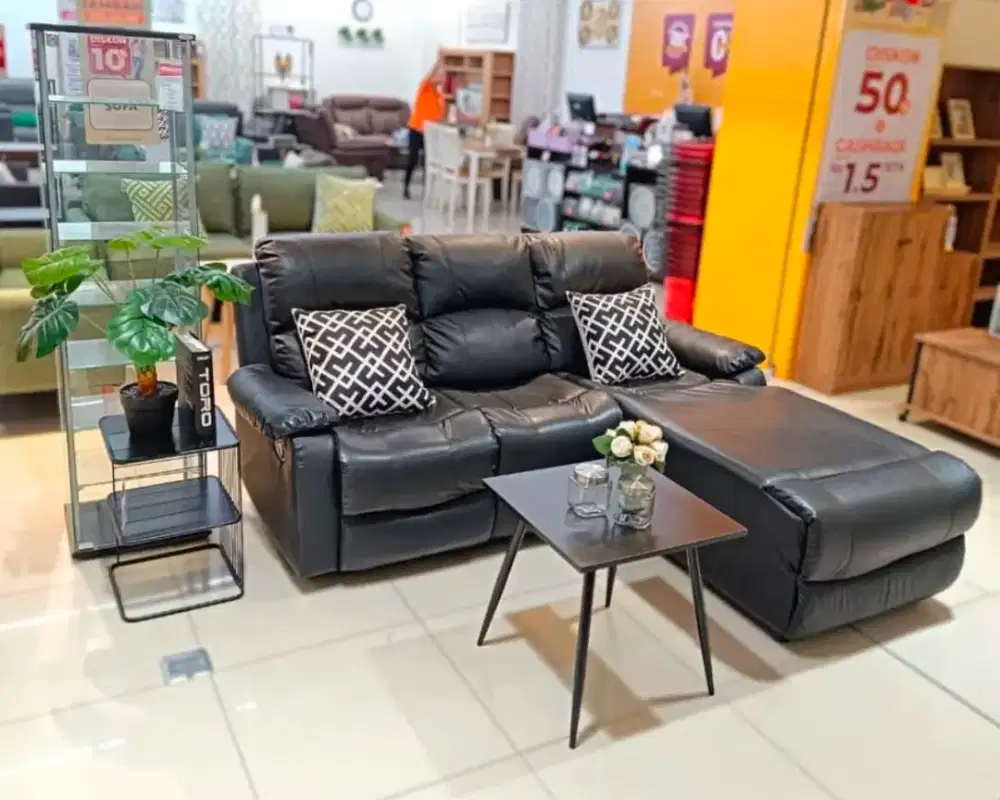 Liverton Sofa L Sectional Kulit Mewah dan Elegan