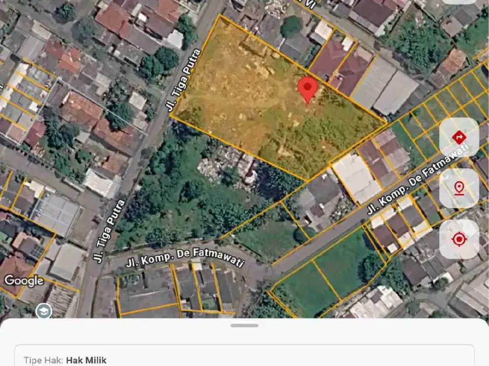 Jual Tanah lelang murah di jl tigaputra Meruyung Limo Depok luas 2800 m