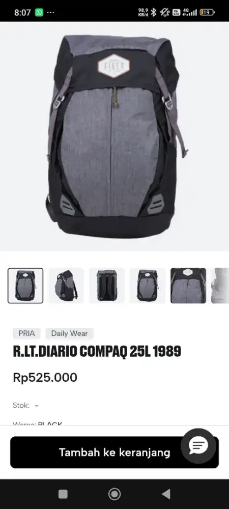 Tas Eiger R.LT.DIARIO COMPAQ 25L 1989  / tas gunung/ ransel/ backpack