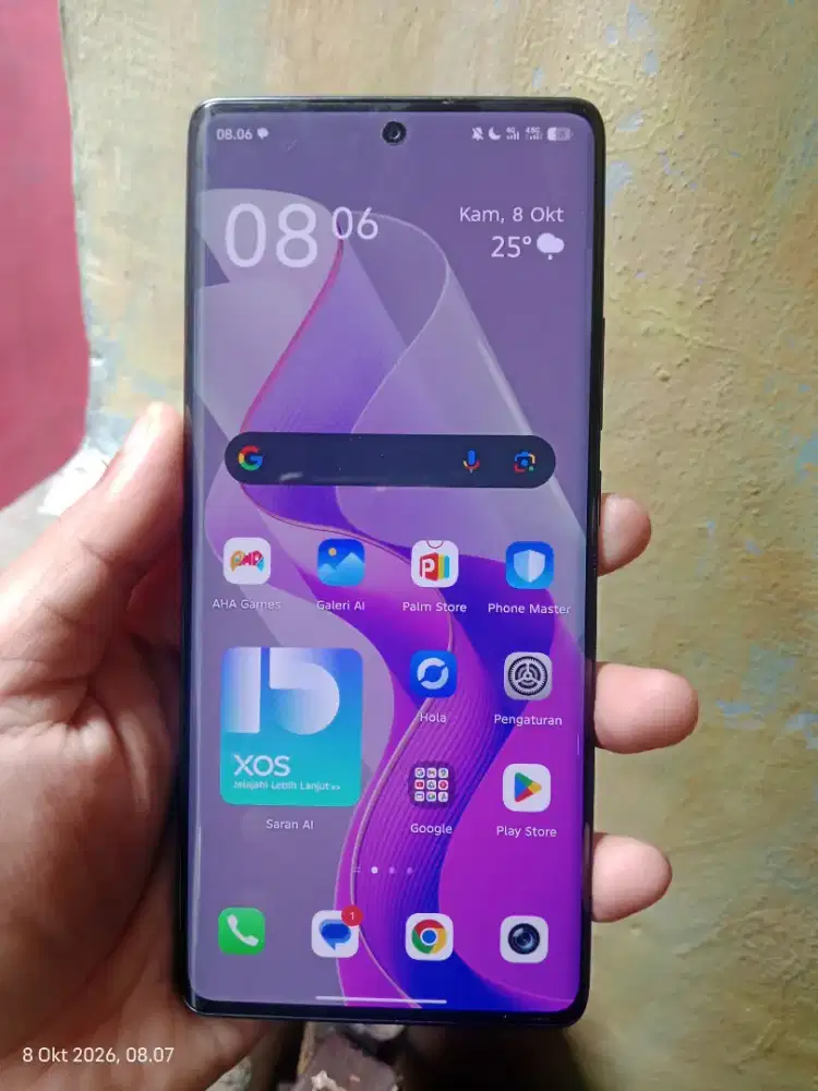 Infinix hot 50 Pro plus ram 8/256gb Nfc layar lengkung nominus orian