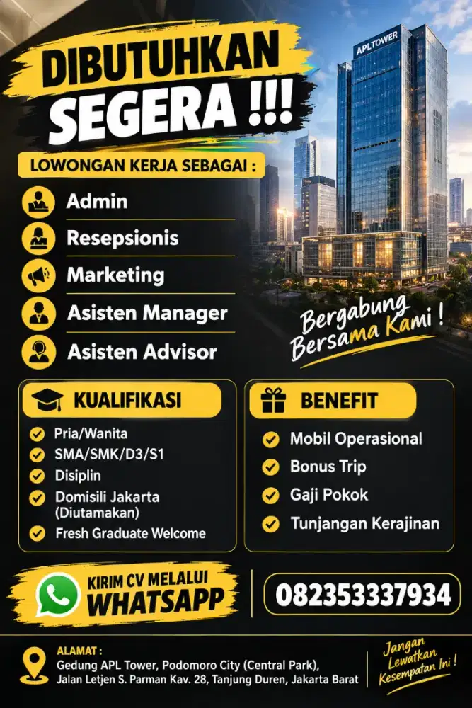 Dibutuhkan segera