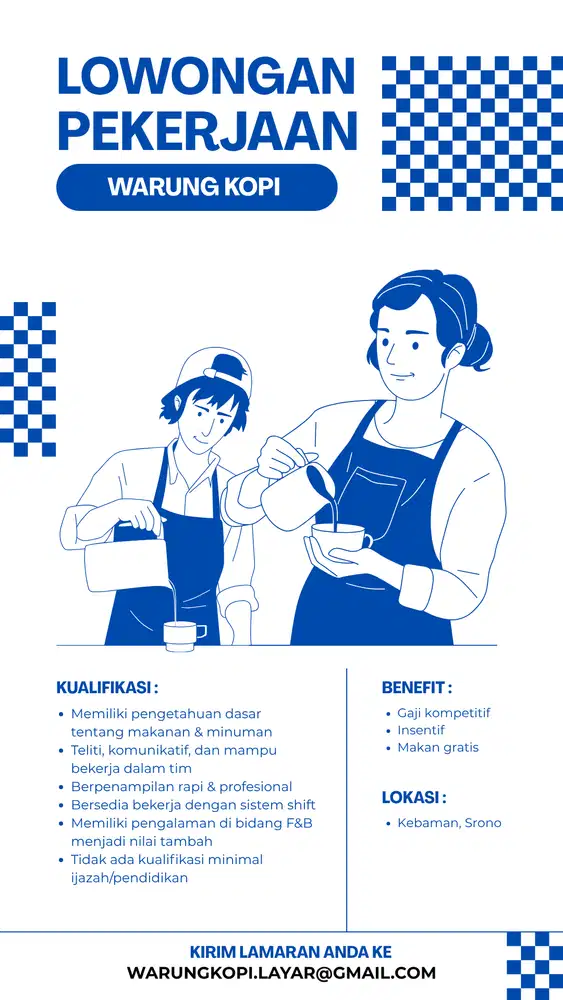 Lowongan Pekerjaan Warung Kopi Layar Srono