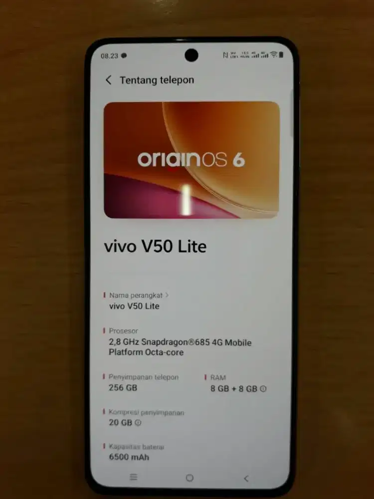 VIVO V50 LITE 4G 8/256GB FULLSET KONDISI MESIN ORIGINAL SEMUA NO MINUS