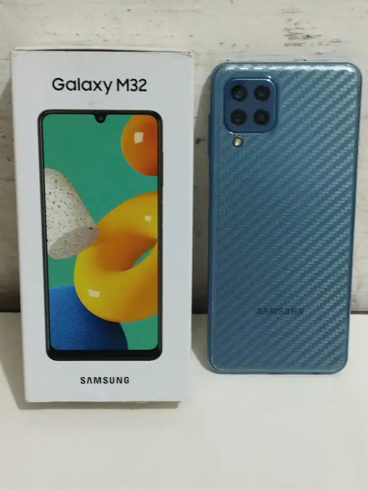 Samsung M32 6/128 Fullset ORI mulus 90% - Layar Super Amoled