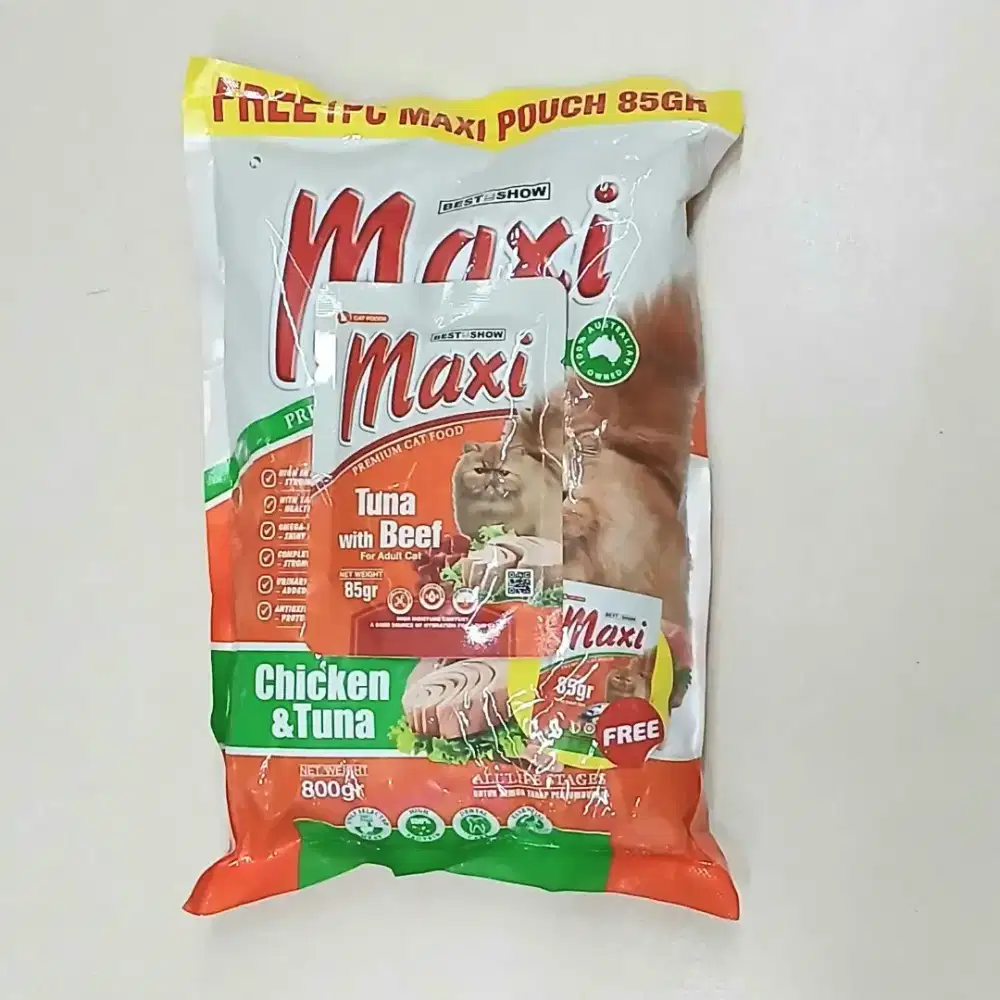 Maxi Makanan Kucing Kering Chicken Tuna 800 Gram