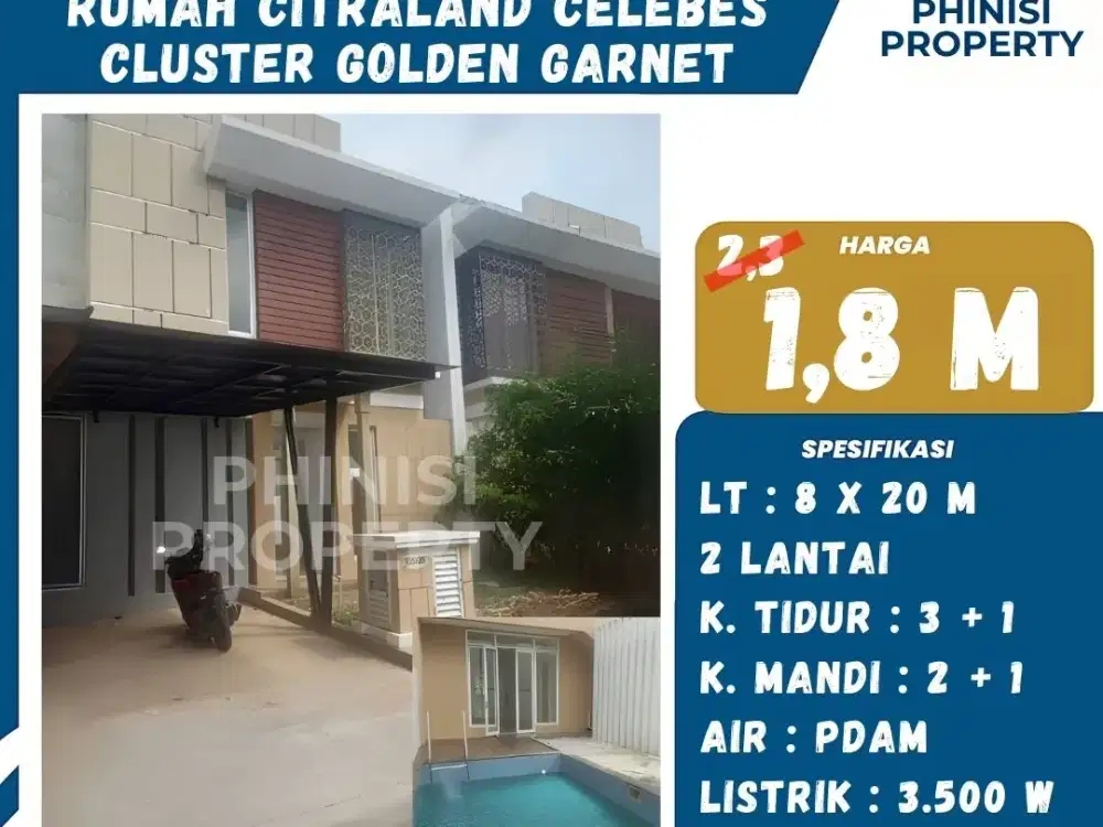 Dijual Rumah Ada Kolam Renang di Citraland Celebes Hertasning