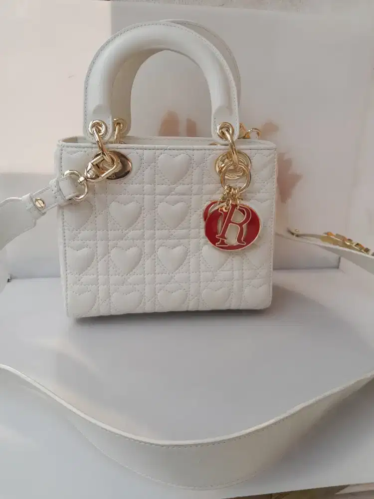 Shoulder bag Christian Dior Small Lady White Original