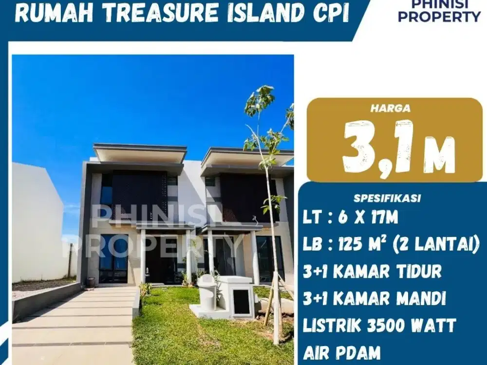 Dijual Rumah Treasure Island Citraland City CPI Harga Murah