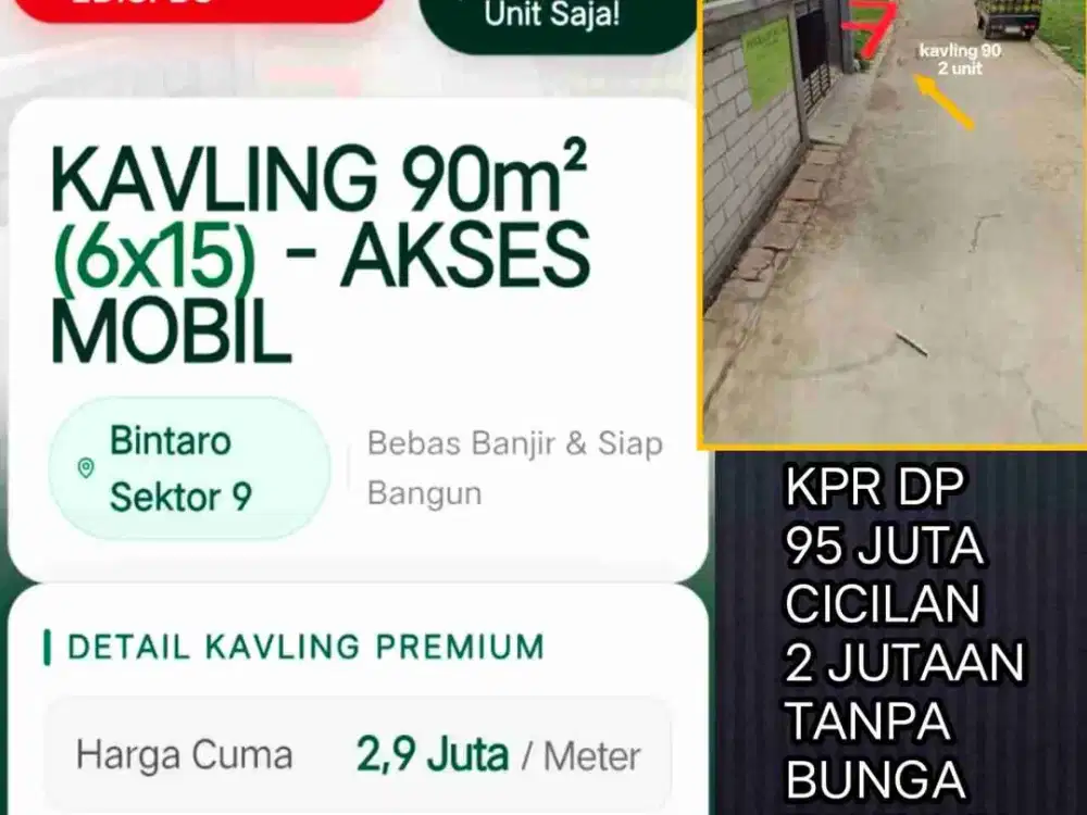 kavling murah luas 90 meter