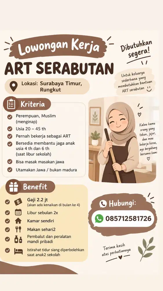 Lowongan Kerja ART Serabutan