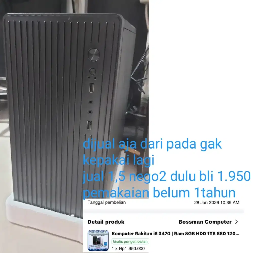 Dijual pc komputer masih baru jual karna gak kepakai lagi