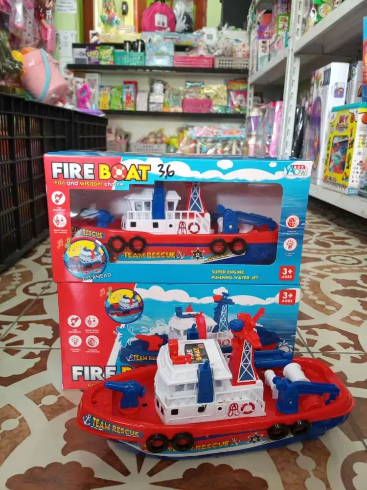 mainan anak kapal baterai fire