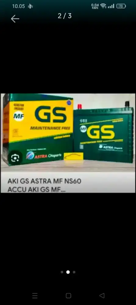Accu GS mf baru cuci gudang