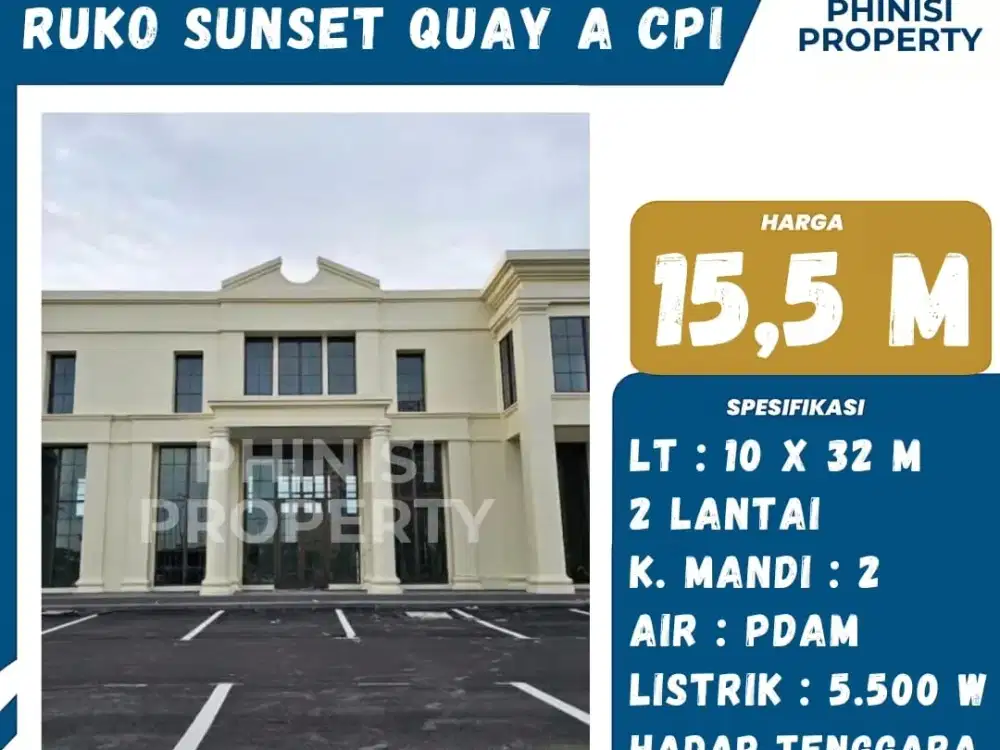 DIJUAL Ruko Sunset Quay A Citraland City CPI