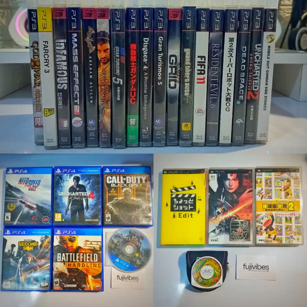 Jual Koleksi BD Kaset PS3, PS4, dan PSP Fullset Bahasa Inggris