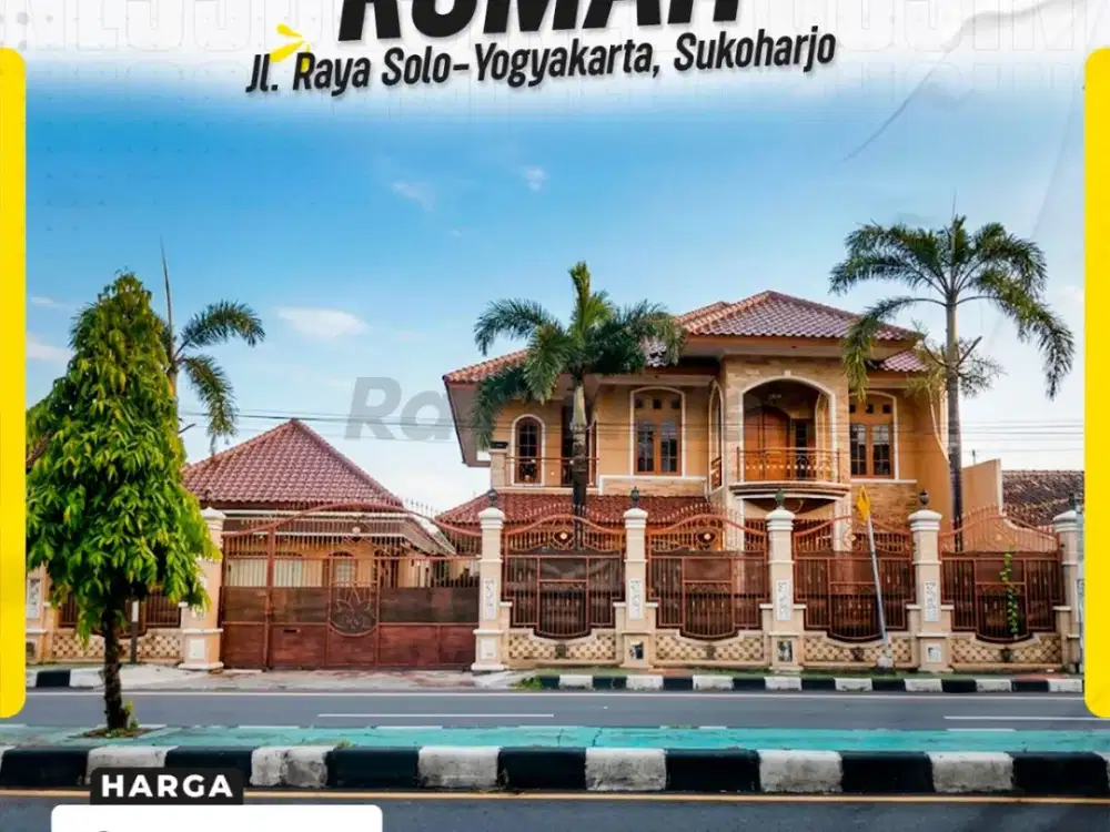 Rumah Mewah 2 Lantai Tanah Luas 900m di Jl Raya Solo Jogja Strategis