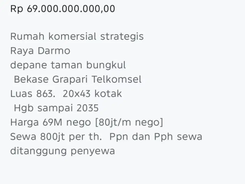 Rumah Area Komersial & Strategis, Raya Darmo, Surabaya Rumah komersial strategis