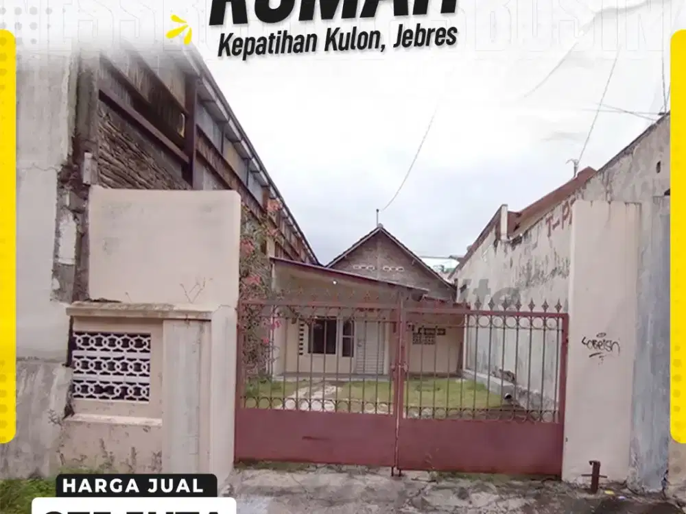 Rumah Harga Murah Tanah Luas 122m di Kepatihan Jebres Strategis Tengah Kota