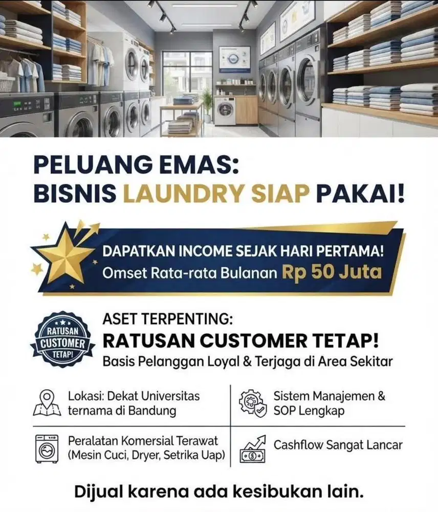 TAKE OVER LAUNDRY berjalan di bandung!