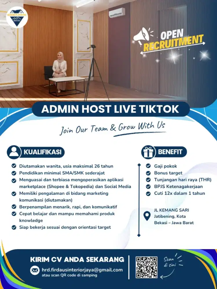 LOWONGAN PEKERJAAN ADMIN HOST LIVE TIKTOK