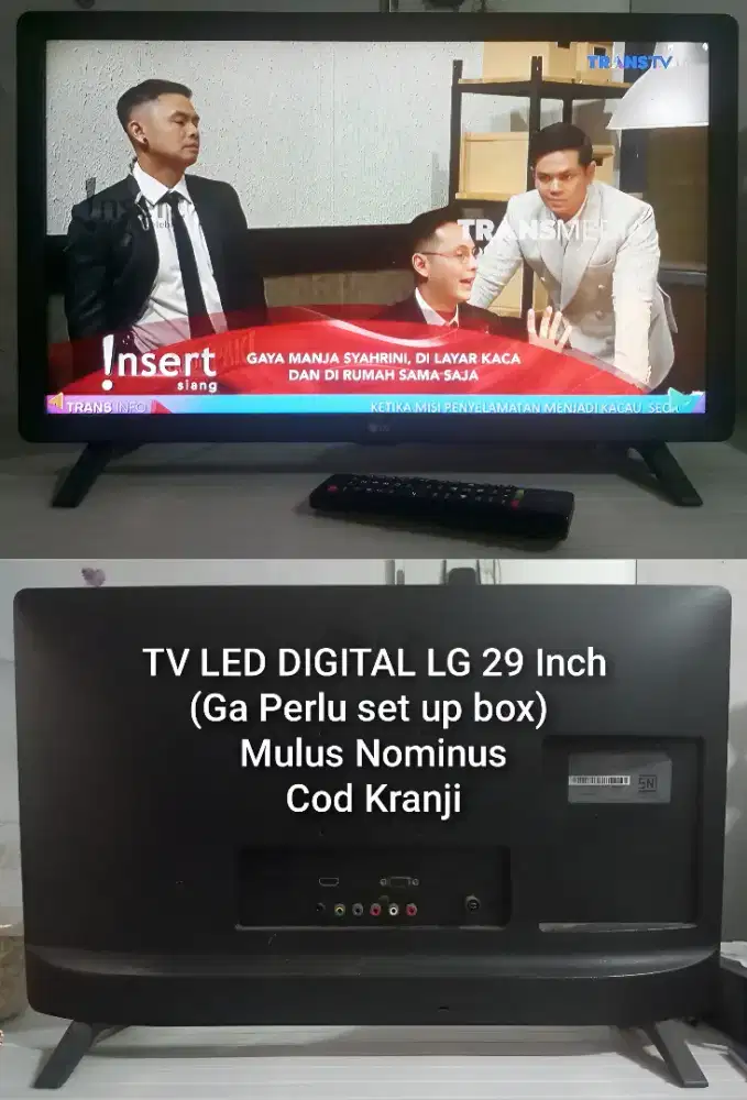 TV digital led merk LG 29 inch+remot mulus nominus cod bintara kranji