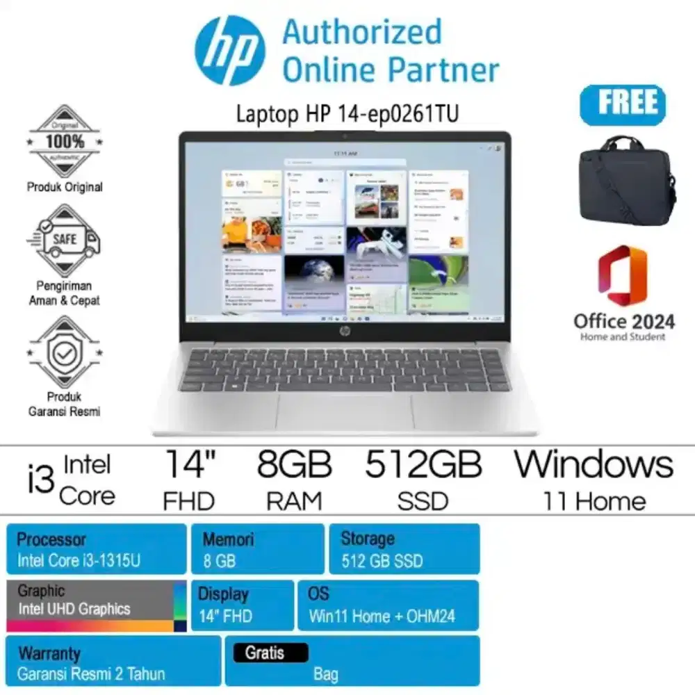 HP 14-ep0261TU - BD0Y5PA /Intel Core i3-1315U