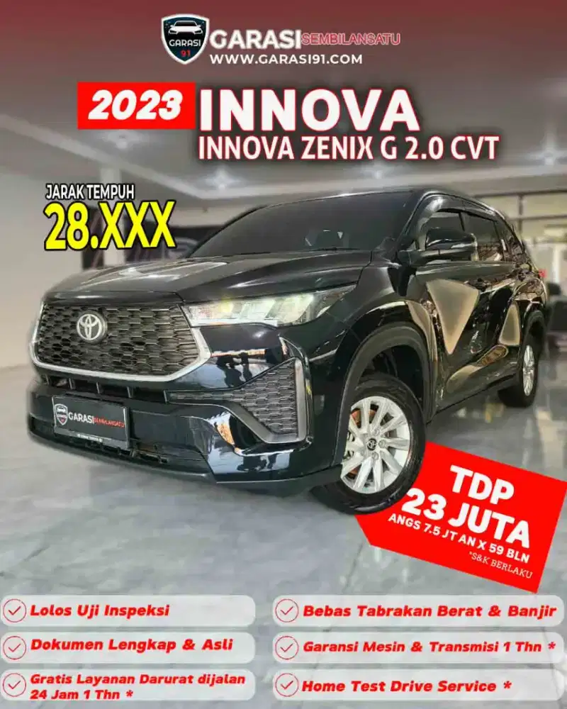 ‼️[ TDP 23 Jt ]‼️ INNOVA ZENIX G 2.0 cvt 2023