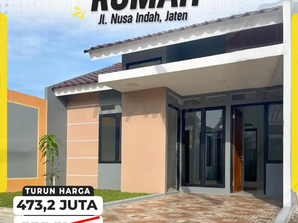 Rumah Cluster di Jaten Dekat Kampus UNS Bangunan Modern Siap Pakai