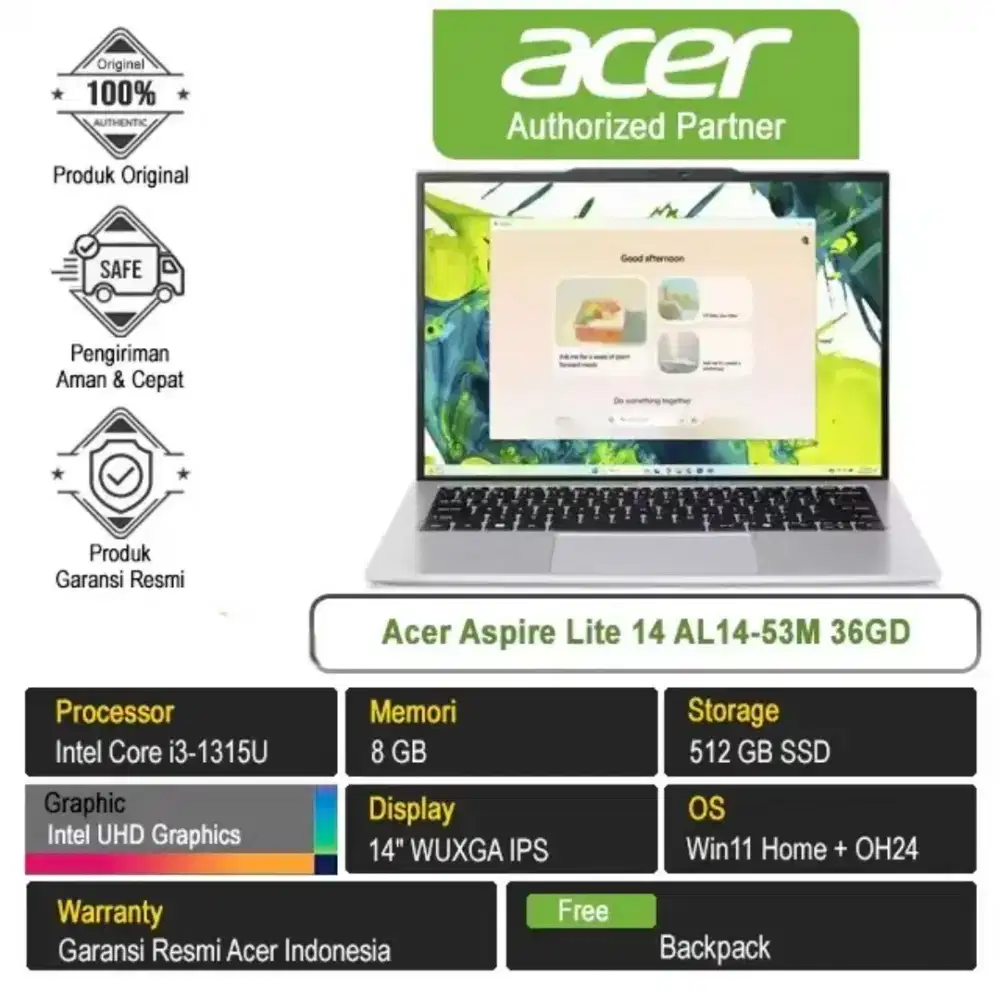 Acer Aspire Lite 14 AL14-53M 36GD /Intel Core i3-1315U