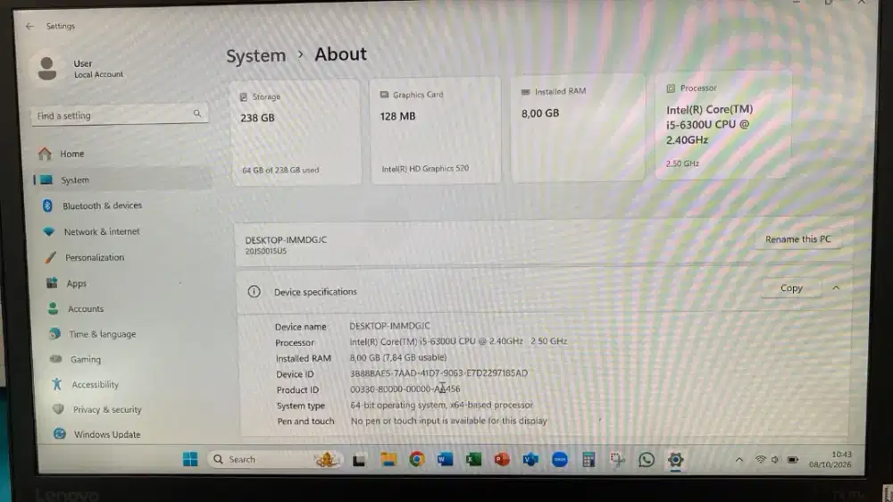Laptop lenovo thinkpad T470s