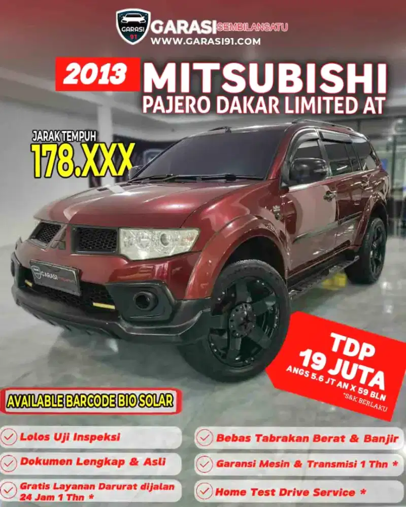 ‼️[ TDP 19 Jt ] ‼️ Pajero sport Dakar Limited 2.5 At 2013