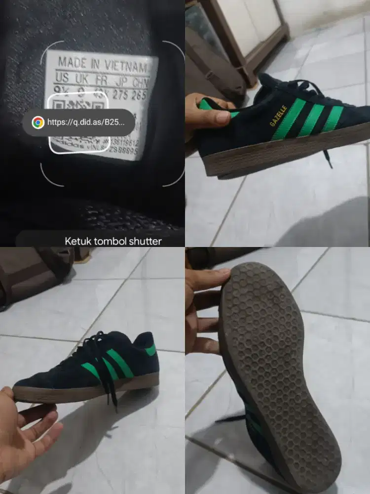 Adidas gazelle court black green