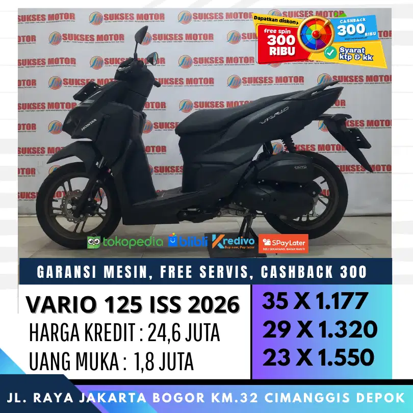 HONDA VARIO 125 CBS ISS 2026 MULUS CASH KREDIT COVER JABODETABEK