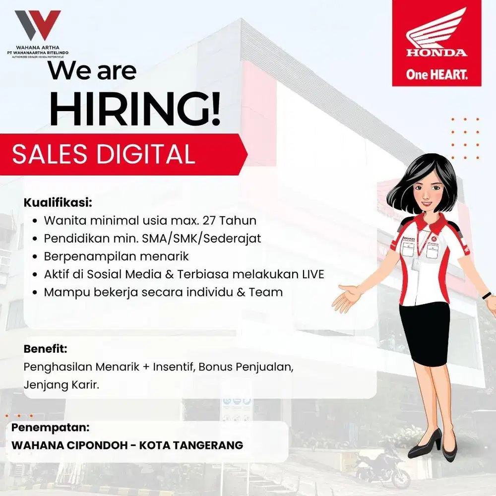 LOWONGAN KERJA SALES / MARKETING HONDA