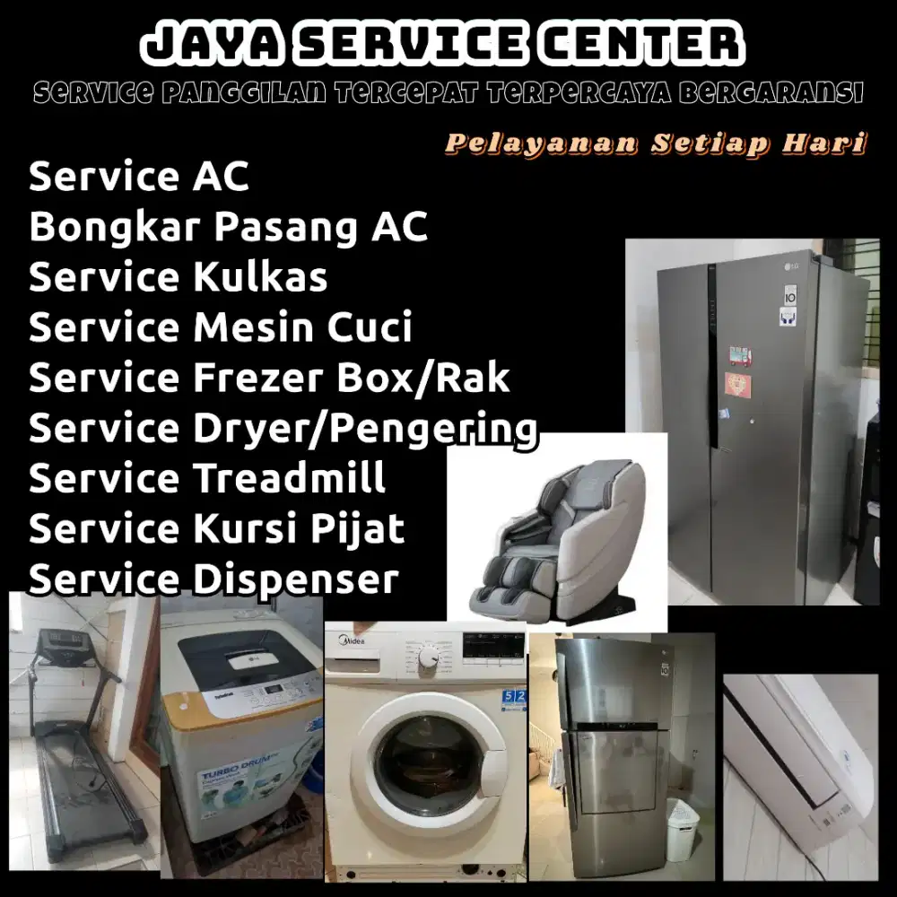 Service AC Kulkas Frezer Bongkar Pasang AC Servis Mesin Cuci Treadmill