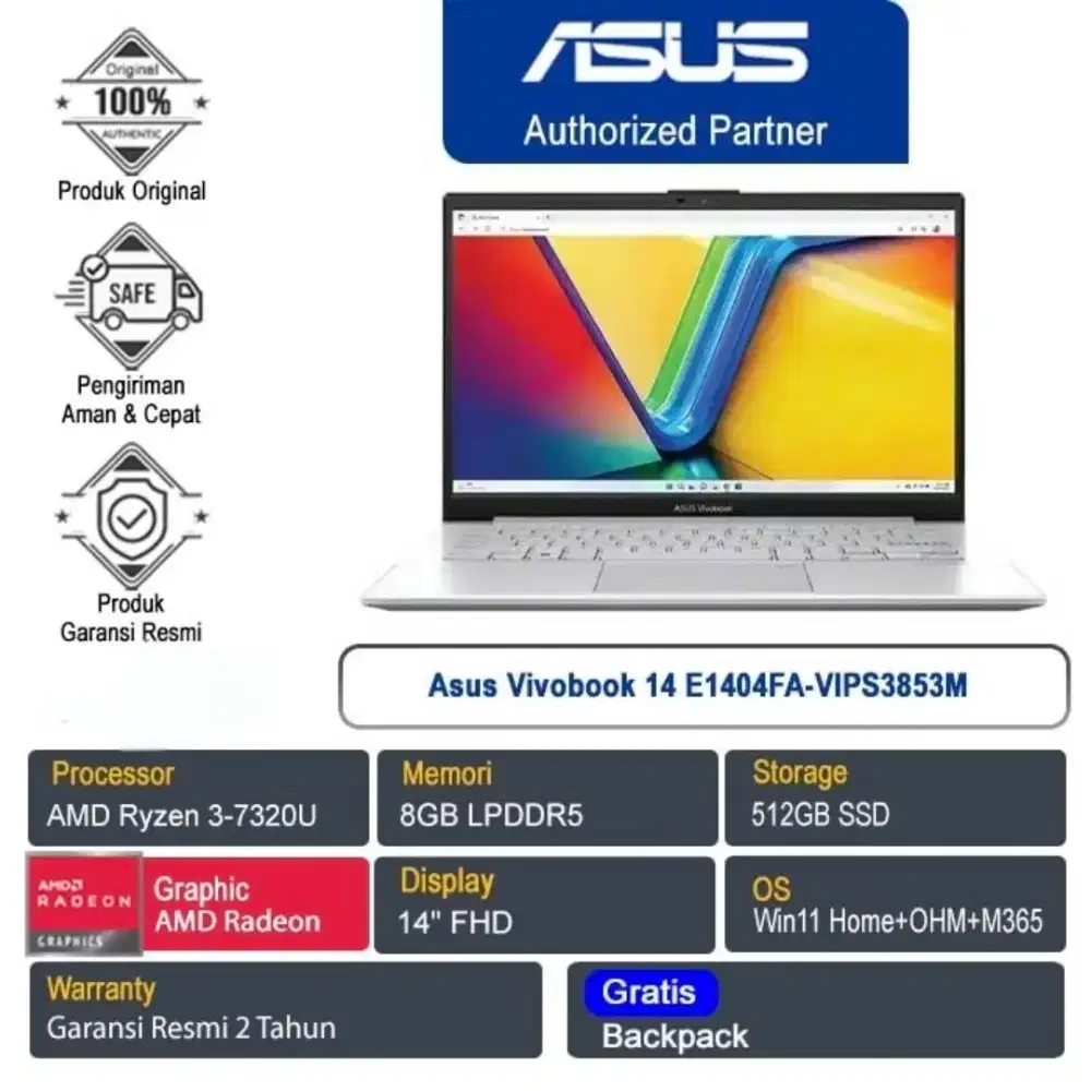 Asus Vivobook 14 E1404FA-VIPS3853M / AMD Ryzen 3-7320U