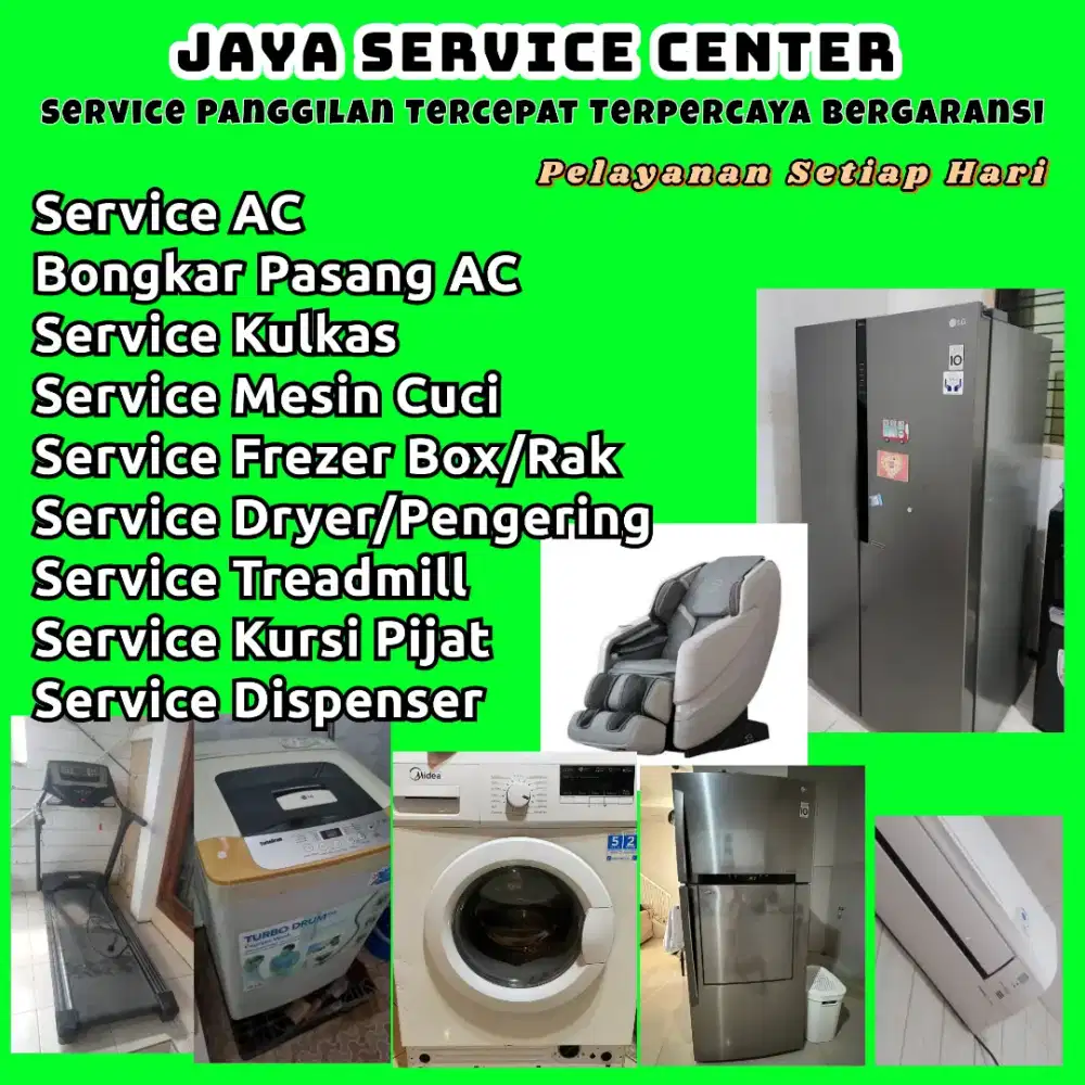 Service Kulkas Frezer Bongkar Pasang AC Servis AC Mesin Cuci Treadmill