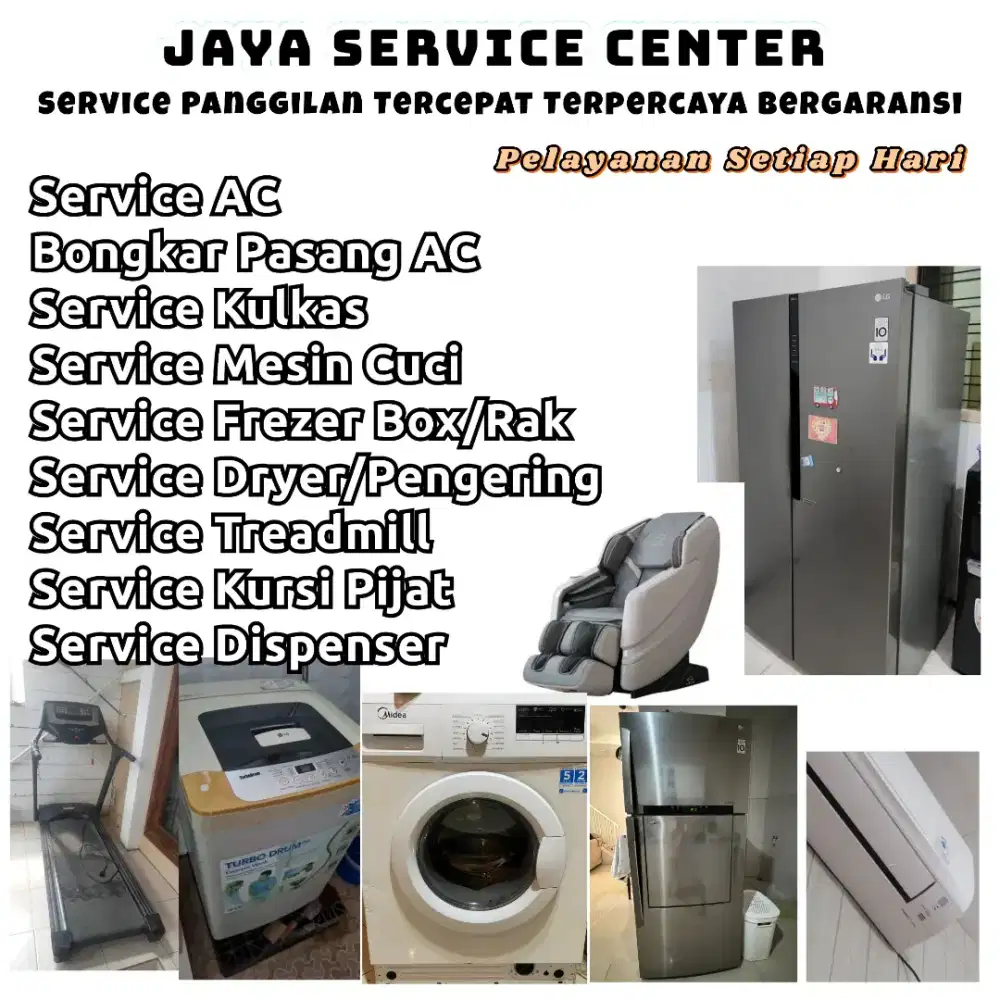Service AC Kulkas Frezer Bongkar Pasang AC Servis Mesin Cuci Treadmill