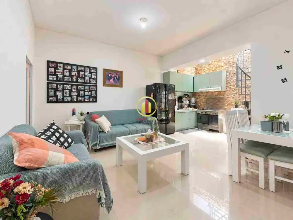 Rumah minimalis siap huni depan taman di Turangga full furnish