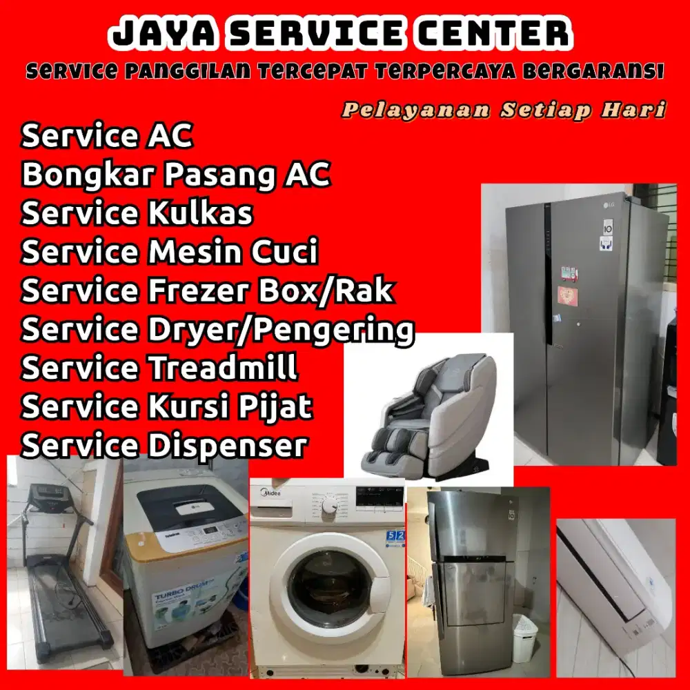 Service AC Kulkas Frezer Bongkar Pasang AC Servis Mesin Cuci Treadmill