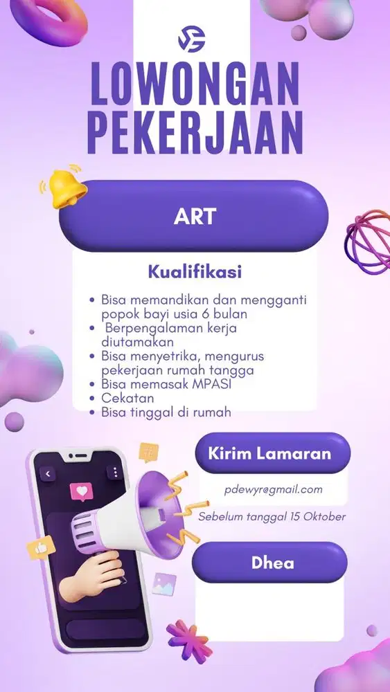 Dicari ART cekatan