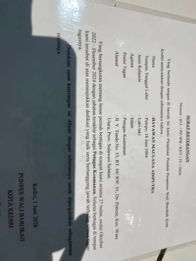 Inpo loker yg ibadah nya lancar& halal