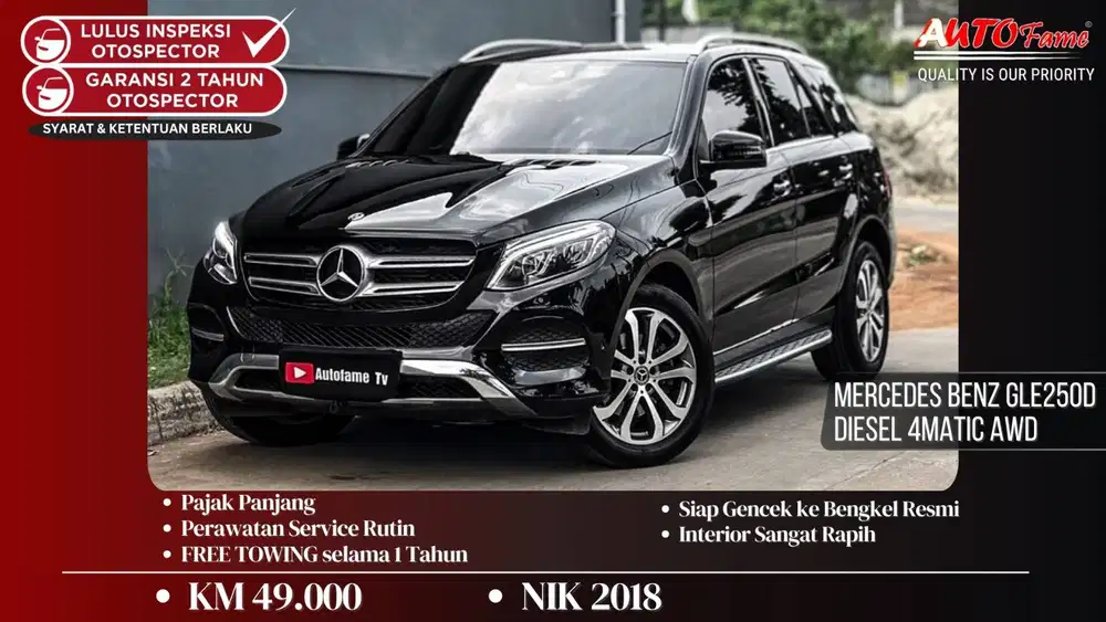 KM49RB Mercedes Benz GLE250d Diesel 4Matic AWD NIK 2018 Black On Brown