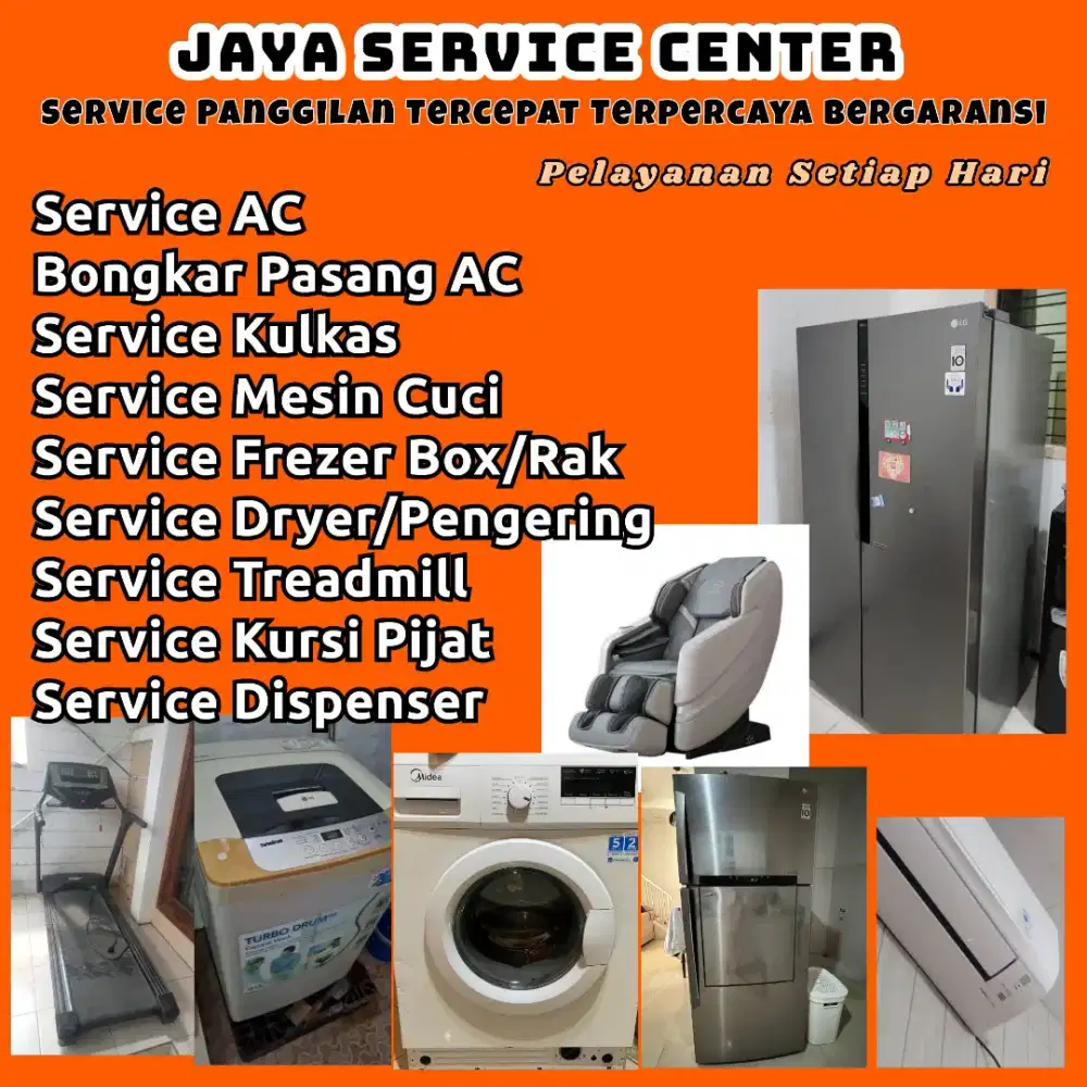 Service AC Kulkas Frezer Bongkar Pasang AC Servis Mesin Cuci Treadmill